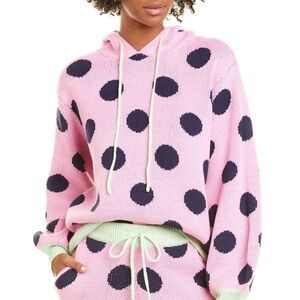 Olivia Rubin Suki Hoodie Pink with Navy polka dot